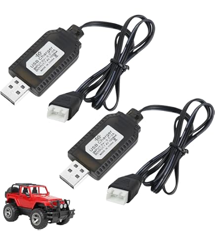 4 Cavi Caricabatterie USB 7.2V Con Connettore SM-2P | Per Batterie Ni-Cd Ni-Mh LiPo 7.2V | Adatti Per Auto RC, Drone, Escavatori