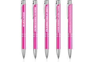 SINMOE 5 Pcs Funny Pen Set for Colleagues Retractable Ballpoint Pens Black Ink Novelty Pens Office Funny Stationery Gifts Goodbye Gifts for Colleagues Work Leaving Gift for Teachers Adults (Pink)