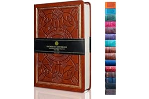 VICTORIA'S JOURNALS Leatherette Vintage Journal Hard Cover Lined Notebook Old Looking Travel Diary, A5 Size 5.7'' x 8.1''