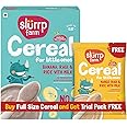 Slurrp Farm No Added Sugar Instant Cereal | Ragi, Rice and Banana with Milk | Free Mango Cereal Trial Pack | 200g + Free 50g