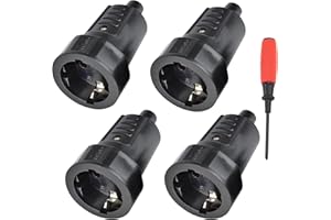 CHEVVY 4 X Hembra IP44 Clavija Enchufe Hembra 16A/250V Acoplamiento de contacto de puesta a tierra con alivio de tensión para