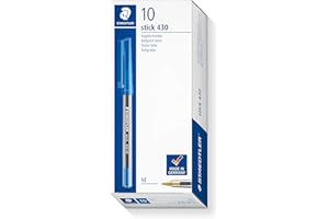 STAEDTLER Ballpoint Pens - Stick 430 - Medium Point - Blue Ink - Box of 10, 430 M-3
