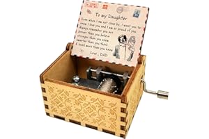 Micteney Daughter Music box from dad,Dad to daughter music box,Wooden Carved Sunshine Music box for daughter gifts (Dad to daughter)
