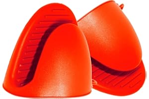 MLL PRODUCTS Guantes Silicona Freidora De Aire Air Fryer - Manoplas Cocina - Agarraderas Cocina - Manoplas Horno Silicona - Mini Guantes Cocina Resistentes al Calor - Cubiertas para Hornear. (Rojo)