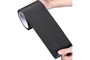 WMLBK Carbon Fiber Door Sill Protector Strip, 10cm x 3m - Self-Adhesive Scuff Cover Sticker, Anti-Scratch Strip for Car Door Guard