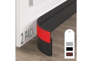 HIZH Door Draught Excluder,Draught Excluder Tape,self Adhesive Weather Stripping,Soundproof Door Seal,door Draft Stopper Door Draft Blocker,2 Pack,Black