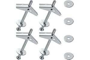 Lyeteung 4 Uppsättningar 1/4 Tums Gipsskivor Fjäder Växlar, Vingfjädervippbult, Vippbult och Vingmuttersortimentssats, med Br