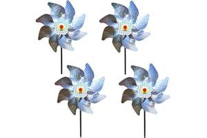 Wenxiaw Effaroucheur Oiseaux Decoration Jardin Pic Anti Pigeon Dissuasion Anti-Oiseaux réfléchissant pour Moulin à Vent Réfléchissant pour Protéger Le Jardin, Verger et Cour Intérieure (Lot de 4)