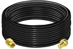 TUOLNK Cable de extensión SMA RG58 32,8 pies (10M) Cable coaxial SMA macho a SMA hembra 3G 4G LTE Antena WiFi LAN inalámbrica Cable coaxial RF flexible de baja pérdida Radio CB RG58