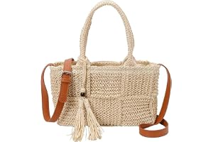 Handvävd Strandväska Med Tofsar Summer Wicker Crossbody Väska Halmtofs Virkad Axelväska Justerbar Axelrem