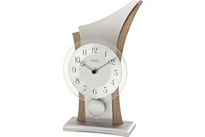 AMS Reloj de mesa moderno con mecanismo de cuarzo, funciona con pilas, estilo moderno, 26 cm - 1139