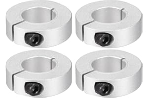 PATIKIL Bore 18mm Single Split Shaft Collar 40mm OD 12mm Thickness, 4 Pack Aluminum Alloy Locking Collar Clamp Style with Set Screw for Machine Tools Industry, Silver