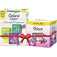 Odonil Bathroom Air Freshener Combo : Zipper Mixed Fragrances - 30g(3x10g) + Block Mixed Fragrances - 192g(4x48g) | Long Lasting Fragrance