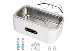 Weigudoc Dispositivo de Limpieza por Ultrasonidos Limpiador por Ultrasonidos 400ml, 45KHz Máquina de Limpieza por Ultrasonidos Profesional, con 4 Modos de Limpieza, para Gafas Joyas Relojes de Pulsera