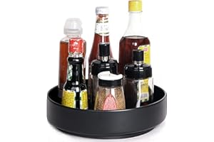 XNTONG - Mensola girevole per spezie organizer, per cucina, bagno, piano di lavoro, ripostiglio, ufficio, ecc., Vassoio girevole in acciaio da 25,8 cm