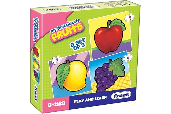 Frank Fruits - A Set of 3 Jigsaw Puzzle for Kids Above 3+ Years - Fun & Challenging Brain Booster Games - Educational Puzzle for Focus and Memory - 10209