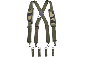 Melotough Tactical Heavy Duty bretelle, Police bretelle per cintura bretelle con cintura imbottita regolabile strumento bretelle mimetico verde
