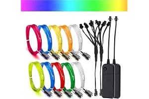 Mioke EL Wire neonljus batteridrivna 3 lägen elektroluminescerande lysande strobing dans festdekor gör-det-själv ljus flexibel LED-remsa med kontroll