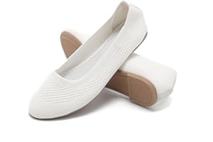 PELBIUQIK Women's Ballerina Flat Shoes Comfort Slip On Classic Round Cap Pumps Shoes Knit Foldable Ballet Flats Elegant Comfortable Summer Shoes Walking Flats for Women