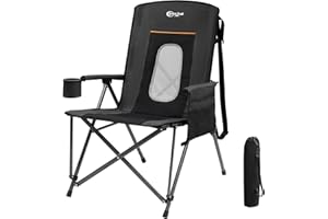 ‎PORTAL Portal Campingstuhl Faltbar Klappstuhl 180 KG Belastbar mit Hochlehner Verstellbar Camping Anglerstuhl Gartenstuhl Sessel mit Tasche Getrankhalter für Garten Balkon Picknick