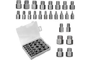 XMSZQU 25-częściowy zestaw profesjonalnych wykrętaków do wkrętów w lewą stronę, z torbą do usuwania złamanych śrub, śrub wtykowych