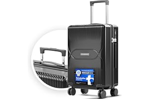 PEAKPRO. Handgepäck Koffer Trolley - stabile Suitcase Carry on Luggage mit 360° Rollen | Koffer klein leicht mit Zahlenschloss | Hartschalenkoffer Kabinentrolley 55x40x23cm