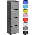 Hartleys 4 Tier Black Cube Unit - Choice of Storage Boxes