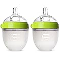 Comotomo Natural Feel Baby Bottle, Soft & Squeezy, Easy To Clean, Dual Anti-Colic Vent Bottle For Baby, Infants And Newborn 150ml, Green (Pack Of 2)