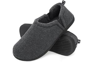 Snug Leaves Herren Fuzzy Kunstwolle Memory Foam Hausschuhe Anti-Rutsch warm Kunst-Sherpa Hausschuhe mit Doppelseitigen elastischen Einsätzen