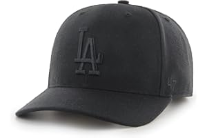 '47 MLB Los Angeles Dodgers Cold Zone MVP DP Unisex-Baseballkappe, Verstellbar, Hochwertiges Design, Black Logo, Black