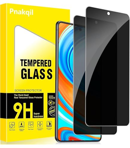 Privacy Pellicola Protettiva per Xiaomi Redmi Note 9 [2 Pezzi], Privacy Vetro Temperato, Vetro Temperato Film Anti-Spy, Durezza 9H, Antigraffio, Anti-Spia Protezione Schermo per Xiaomi Redmi Note 9