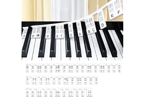 PUCIO Abnehmbare Klaviertastatur Notenetiketten, Anfänger Silikon Klaviernoten Anleitung, für 88 Tasten in voller Größe, wiederverwendbare Klaviertastatur Notenaufkleber
