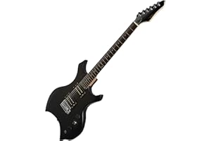 MSA ELEKTROGITARRE - MATT-SCHWARZ - E-GITARRE MIT MASSIVHOLZKÖRPER - HEAVY METAL + KABEL XE600BM
