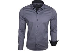 Baxboy Herren-Hemd Langarm/Business Freizeit Hochzeit/Bügelleicht/Slim-Fit/Anzug Kentkragen Hemd B-500