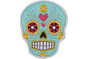 ELITEX TRAINING Toppa ricamata con velcro - Teschio messicano - Toppa per zaini e giubbotti da cross training e palestra (blu)