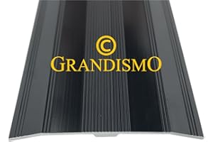 Extra Wide Carpet Cover Strip - 61mm Width - 3ft (0.9metre) Length - Threshold Trim Strip Metal Door Bar - Cover Damage Carpets - Black - by Grandismo