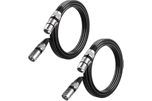 NFHKPA 2PCS Cavi XLR 5m, Cavo Microfono XLR, Maschio a Femmina, Cavo Cannon per Microfono, Câble XLR per Mixer Audio, Alimentazione Phantom, Registratore, Amplificatore, Macchina