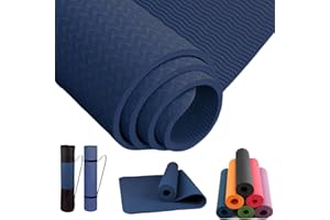 DECODEKO Esterilla de Yoga, Pilates y Fitness TPE Ecológico | Antideslizante, 3 Grosores, Sin Olor, Incluye Correa y Bolsa de Transporte 183x61 cm, Ideal para Deporte en Casa