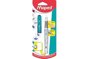 Maped - Penna stilografica con inchiostro a cartuccia - Penna stilografica blu con inchiostro ricaricabile - Design ergonomico e bella scrittura - Colori blu