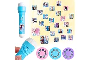 CRUNIER Lampe Poche Projecteur pour Enfant,avec 24 Images,Jouet Lampe de Poche Projecteur,Torche De Projection,Lampe Torche et Projecteur,Jouet Éducatif pour Garçons et Filles