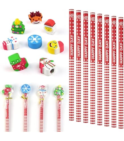 50 Weihnachts-Radiergummis - Süße Motive Für Kinder & Geschenke