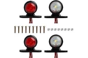 SUPECESORIO luces Indicadoras Laterales LED 12 / 24V, Conjunto de 4 Luces LED Lámpara Lateral Marcador Indicador, Lámpara Lateral del Remolque Advertencia, Doble Cara Luz Roja Blanca para la Caravana de RV