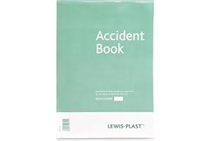 RELIANCE MEDICAL Lewis-Plast A4 Accident Book - Mandatory For Workplaces, Data Protection & HSE Compliant, Clear Instructions On Use - Accident Report Book, Keep A Record Of Employee Injuries