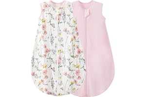 Duomiaomiao 2er Pack Baby Schlafsack,0.5 Tog Ganzjahres Jungen Schlafsack, leichter hochwertiger Baumwoll-Mädchen, geeignet für Kinder im Alter Von 6 Monaten bis 3 Jahren