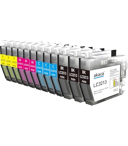 Glliter LC-3213 LC3211 Cartucce compatibili per Brother LC3213 per DCP-J572DW DCP-J772DW DCP-J774DW MFC-J497DW MFC-J491DW MFC-J890DW MFC-J895DW (nero, ciano, magenta, giallo, confezione da 4