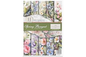 ITD Collection - Set carta decoupage carta di riso A4 set creativo 210x297 mm - carta decorativa 30 g/m² (RP070 -Spring Bouquet)
