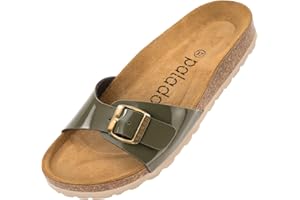 Palado Claquettes Femme Malta - Mules Femme élégantes avec lanières réglables - Mules Femmes Confortable avec voûte Plantaire en liège - Mules et Sabots Femme avec Semelle extérieure en Cuir