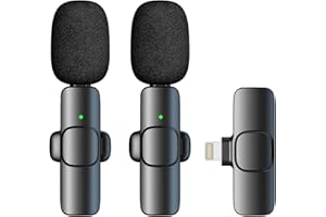 Jisile Kabelloses Lavalier-Mikrofon für iPhone iPad, Plug-Play, kabelloses Mikrofon für Aufnahmen, Live-Stream, YouTube, TikTok, Facebook, Geräuschreduzierung, automatische Synchronisation