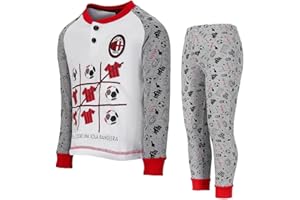 Planetex Pigiama Milan Bimbo Abbigliamento Calcio ACM Milan Pigiami Maniuca Lunga Leggeri PS 26910
