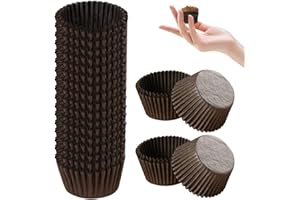 PFLYPF Lot de 1000 mini coquetiers en papier marron pour gâteaux, desserts, biscuits, gâteaux aux œufs, gobelets ronds en carton pour muffins, chocolats